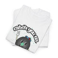 'Catch You On The Flip Side' Men's Vinyl T-Shirt, close-up detail