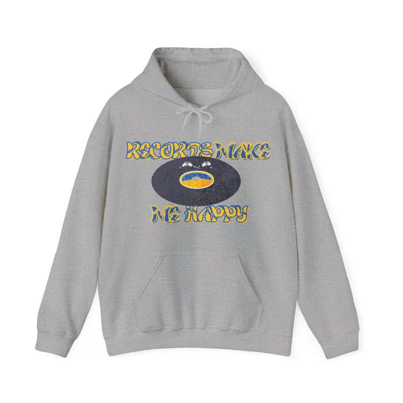 'Records Make Me Happy' Men's Hoodie, rear view