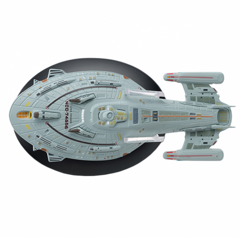 Warship Voyager Model Diecast Ship (Eaglemoss / Star Trek), side angle