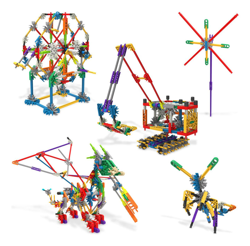 K'nex 408 Piece 80 Model Deluxe Set with Bag, side angle