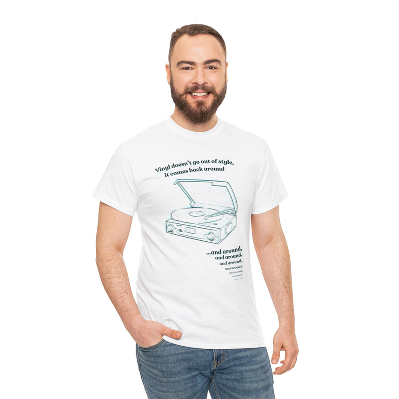 'Vinyl Doesn't Go Out Of Style' Men's T-Shirt, rear view