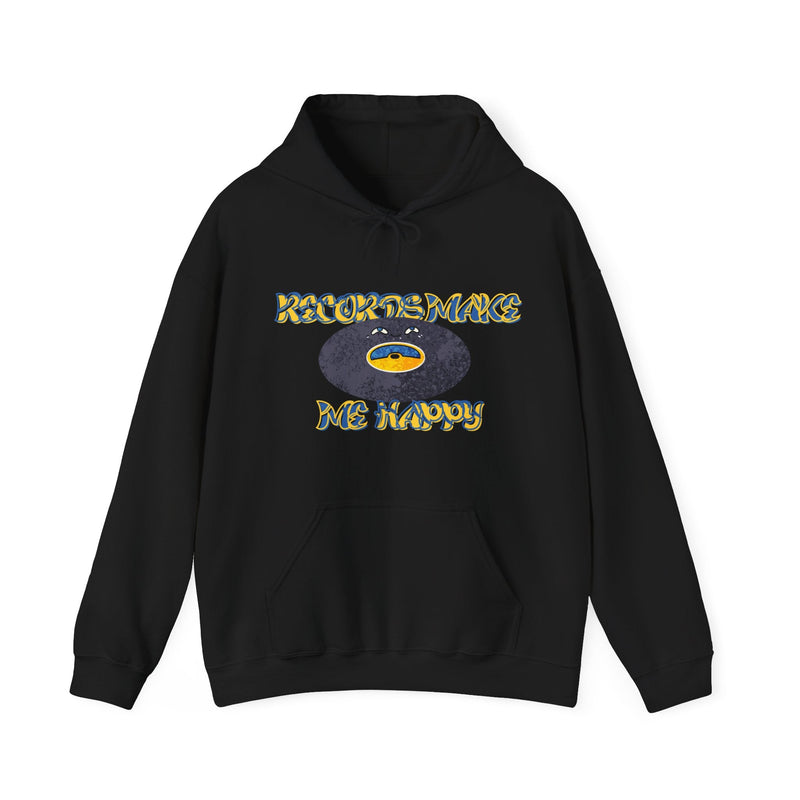 'Records Make Me Happy' Men's Hoodie, side angle
