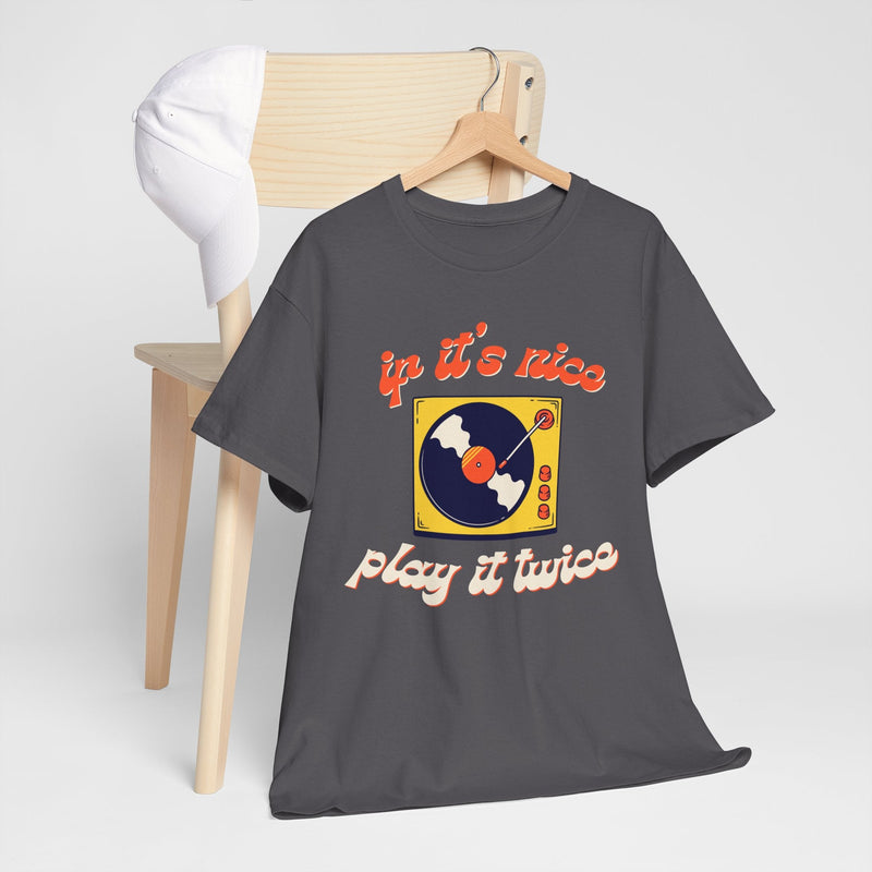 'If It’s Nice, Play It Twice' Vinyl T-Shirt, additional view
