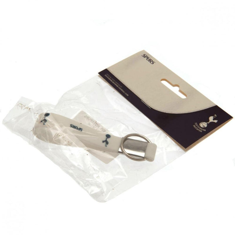 Tottenham Hotspur FC White Silicone Keyring, side angle