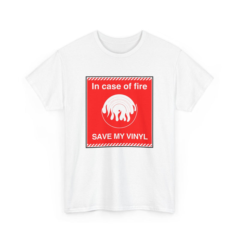 'In Case of Fire, Save My Vinyl' T-Shirt, product detail