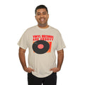'Vinyl Records Are Groovy' Bold T-Shirt, close-up detail