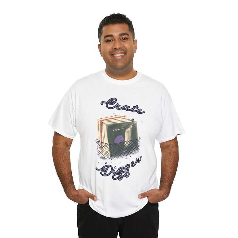 'Crate Digger' Vinyl Records Men's T-Shirt, side angle
