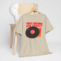 'Vinyl Records Are Groovy' Bold T-Shirt, showing reverse