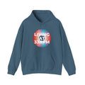 'Living at 33rpm' Men's Hoodie, showing reverse