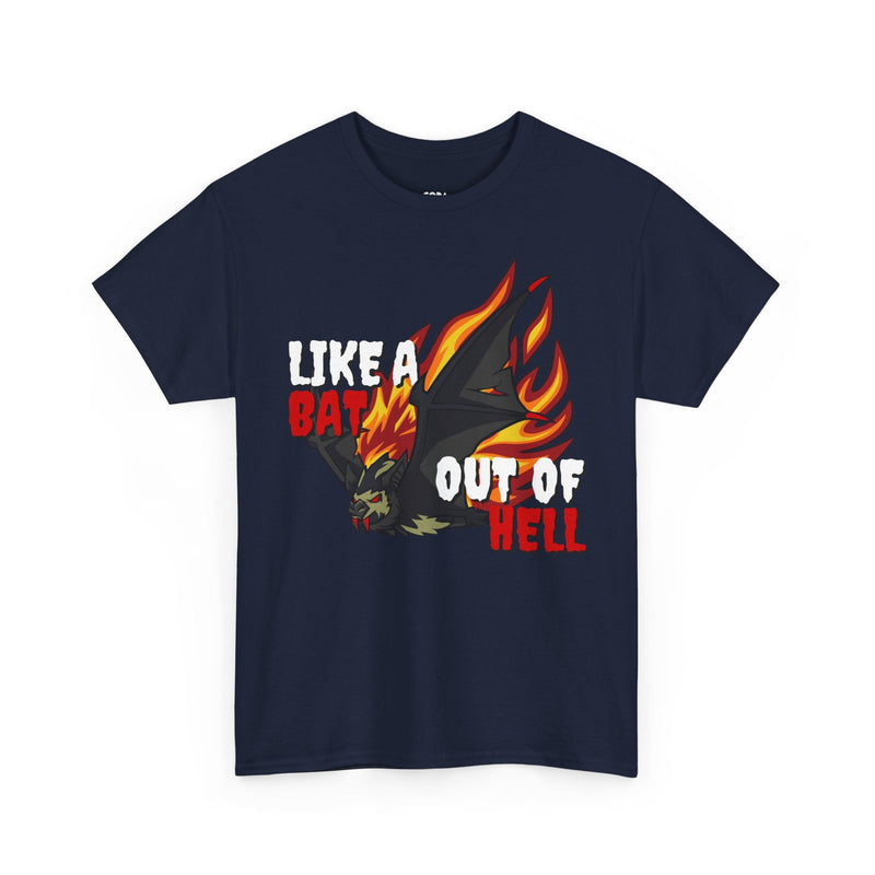 'Like a Bat Out of Hell' Men's T-Shirt, size reference