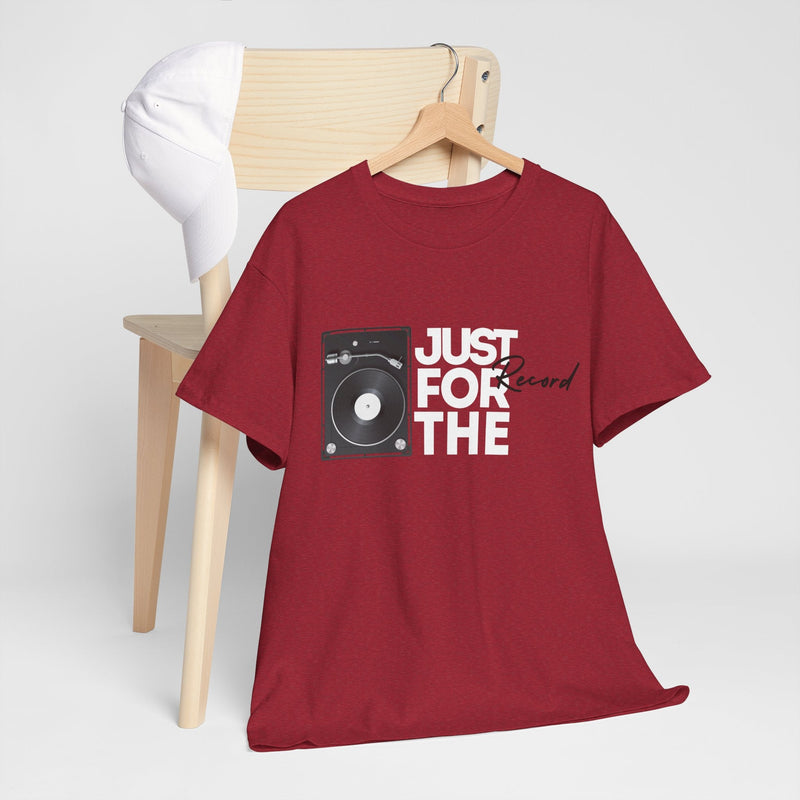 'Just for the Record' Men's Vinyl T-Shirt, side angle