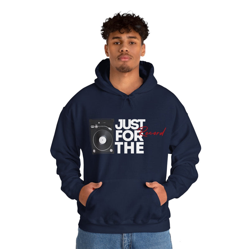'Just for the Record' Men's Hoodie, side angle