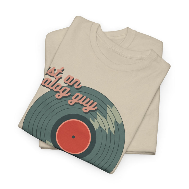 'Just an Analog Guy, In a Digital World' Men's T-Shirt, showing reverse