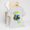 'It's Not Hoarding If It's Vinyl' Flouro Men's T-Shirt, side angle