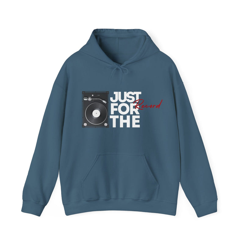 'Just for the Record' Men's Hoodie, size reference