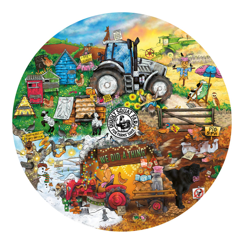 Diddly Squat Farm Circular 500 Piece Jigsaw Puzzle