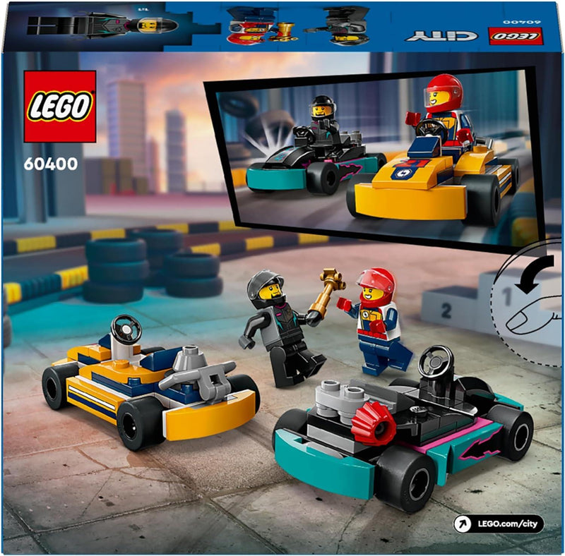 Lego City 60400 Go-Karts and Race Drivers Playset for Ages 5 and Up, in display
