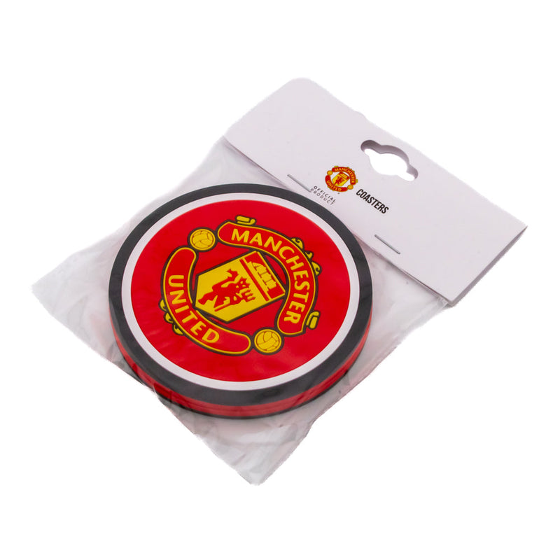 Manchester United FC 2pk Coaster Set, side angle