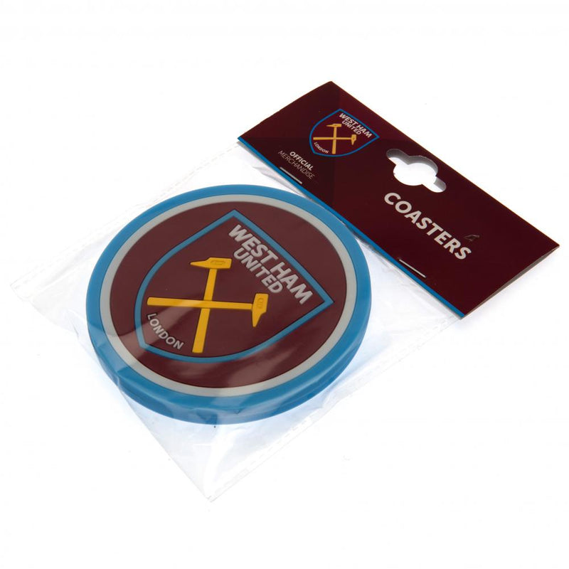 West Ham United FC 2pk Coaster Set, side angle