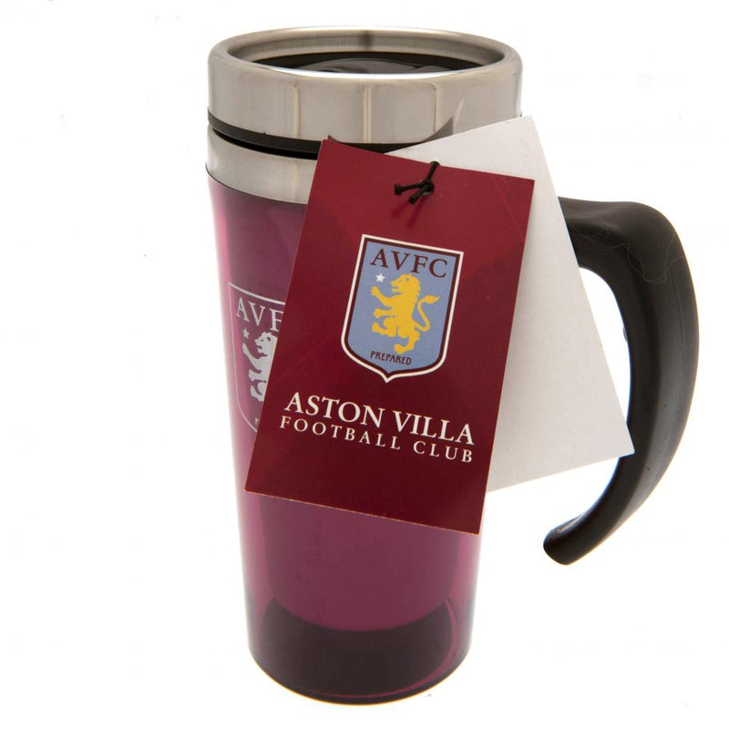 Aston Villa FC Handled Travel Mug, side angle