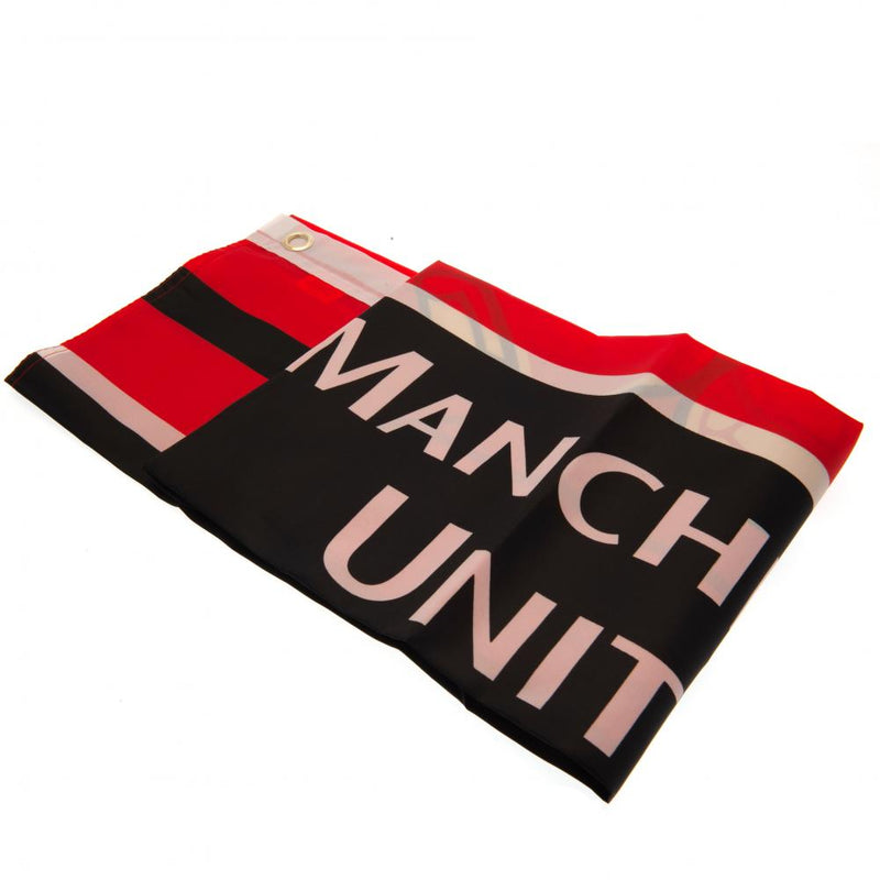 Manchester United FC Wordmark Flag, side angle