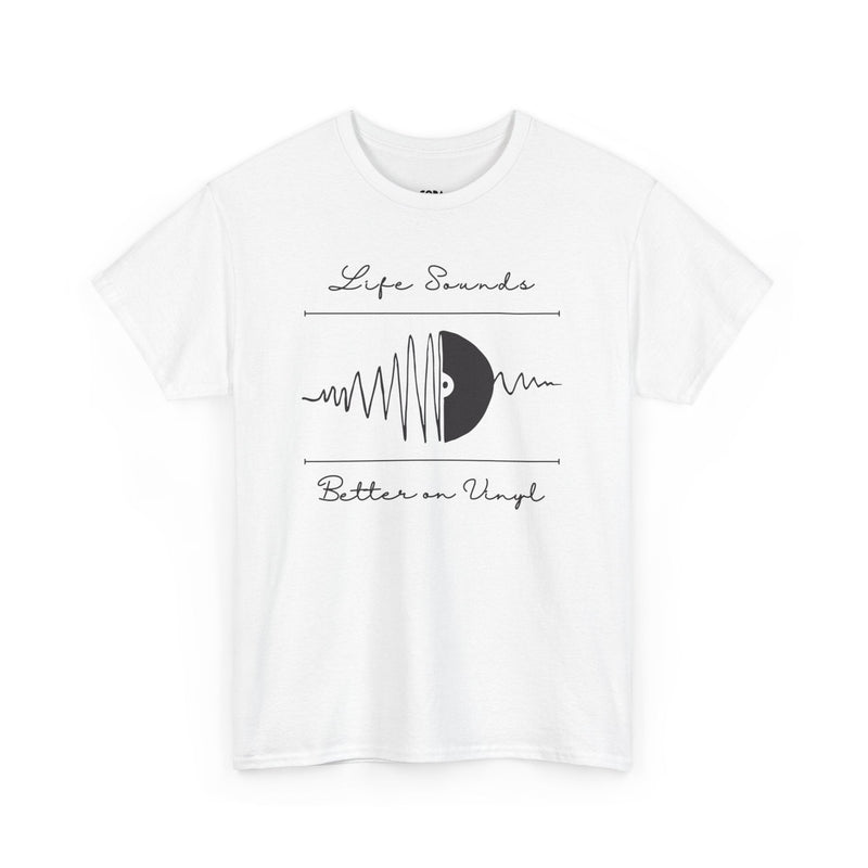 'Life Sounds Better on Vinyl' Men's T-Shirt, packaging shot