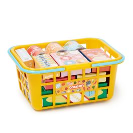 Casdon Shopping Basket Pretend Grocery Set with Food Items