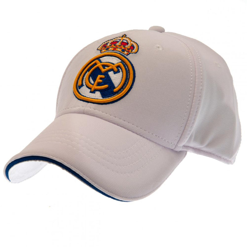 Real Madrid White Debossed Cap, side angle