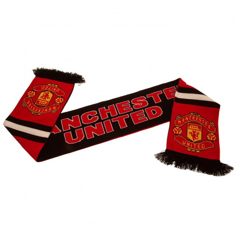 Manchester United FC Stripe Scarf, side angle