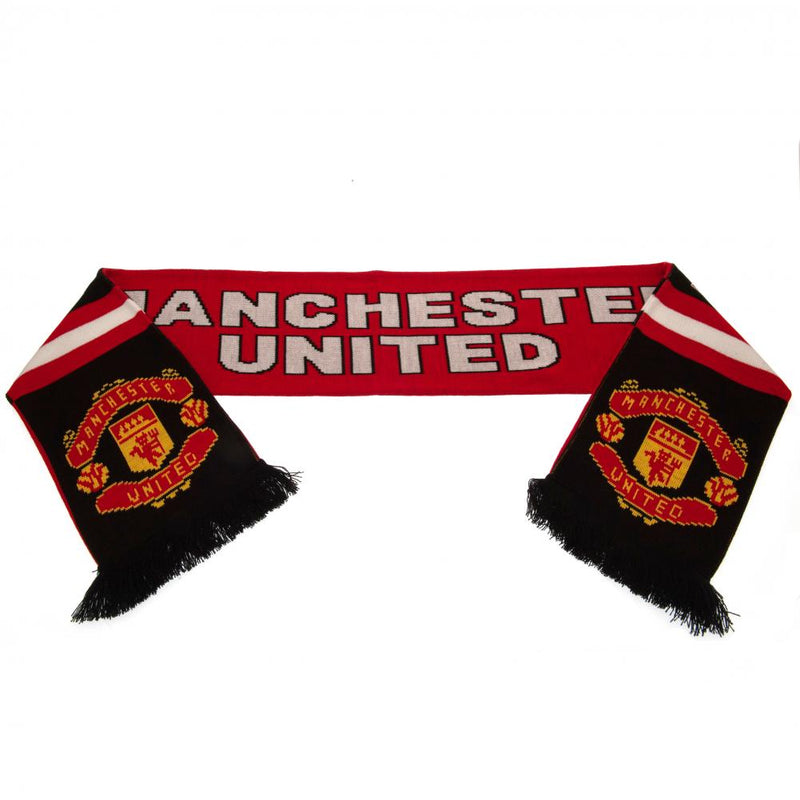 Manchester United FC Stripe Scarf, close-up detail