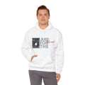 'Just for the Record' Men's Hoodie, showing reverse