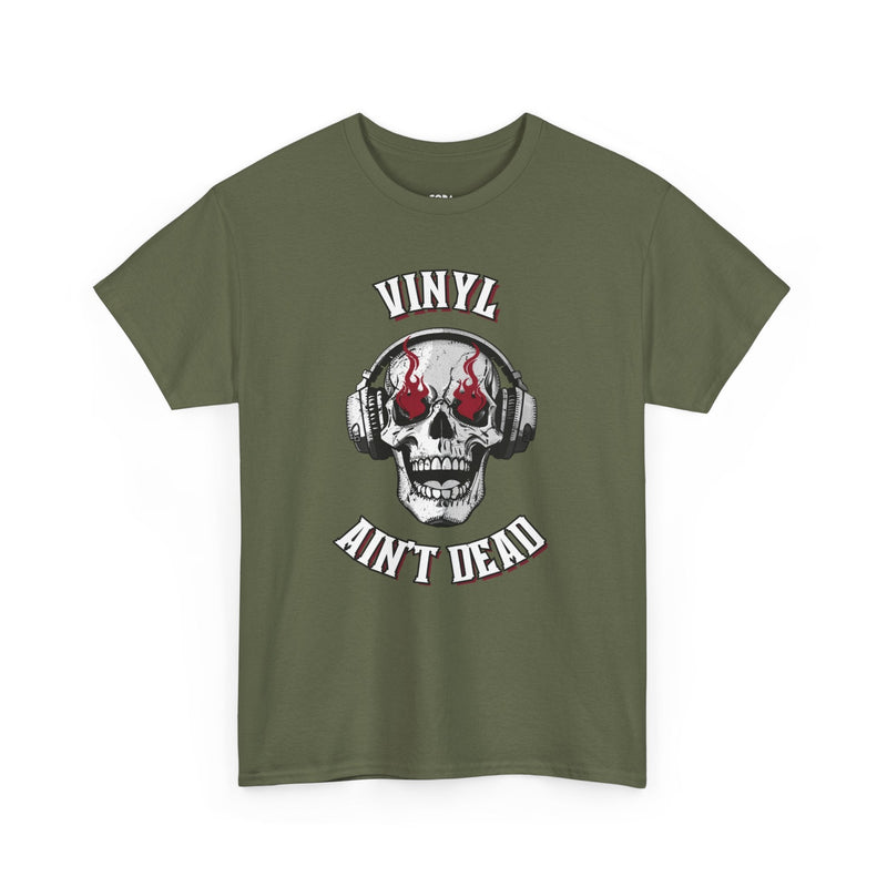'Vinyl Ain't Dead' Skull Men's T-Shirt, rear view