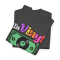 'In Vinyl We Trust' Men's T-Shirt, showing reverse