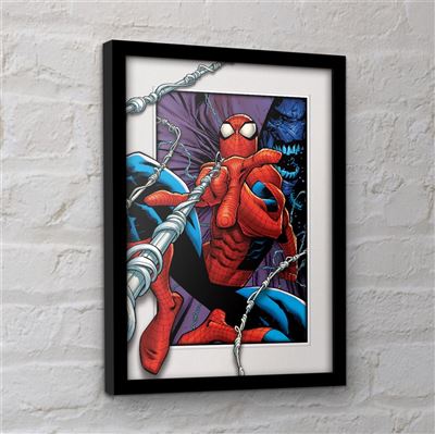Marvel Comics Spider-Man (Swinging!) Breakout 3D Effect Framed 30 x 40 cm Print
