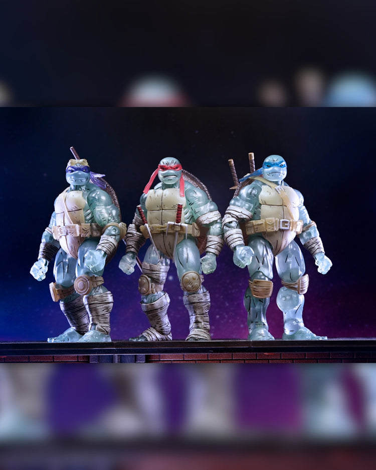 TMNT Comic The Last Ronin: Ghost Brothers 3 Piece Teenage Mutant Ninja Turtles 7 Scale Action Figures, close-up detail