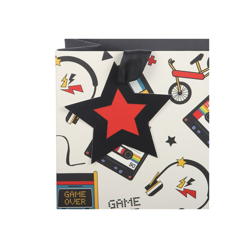 23cm Medium Retro 80s Print Gift Bag