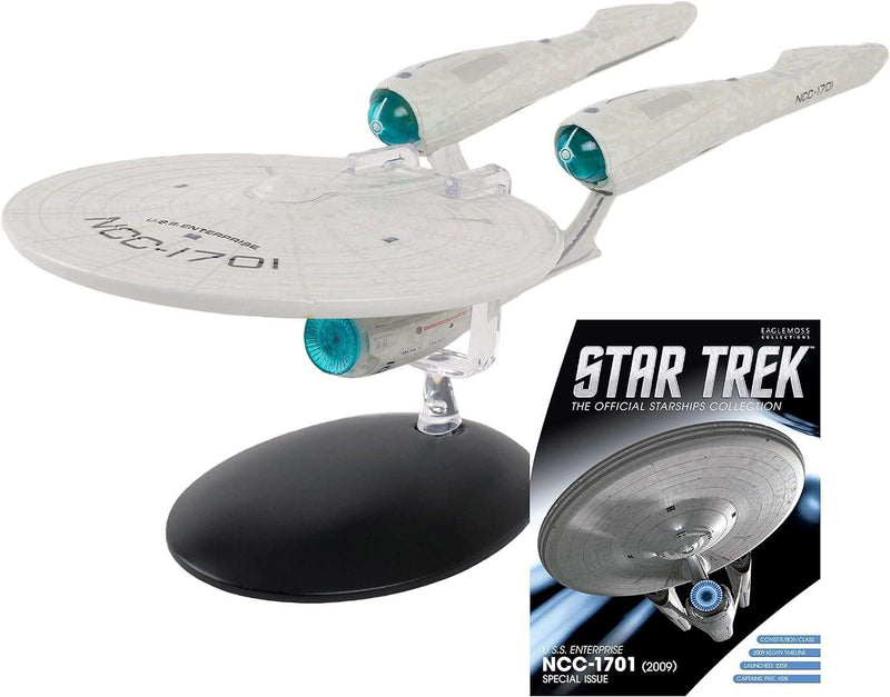 U.S.S. Enterprise NCC-1701 (2009) Kelvin Timeline XL EDITION Diecast Model Ship (Eaglemoss / Star Trek), side angle