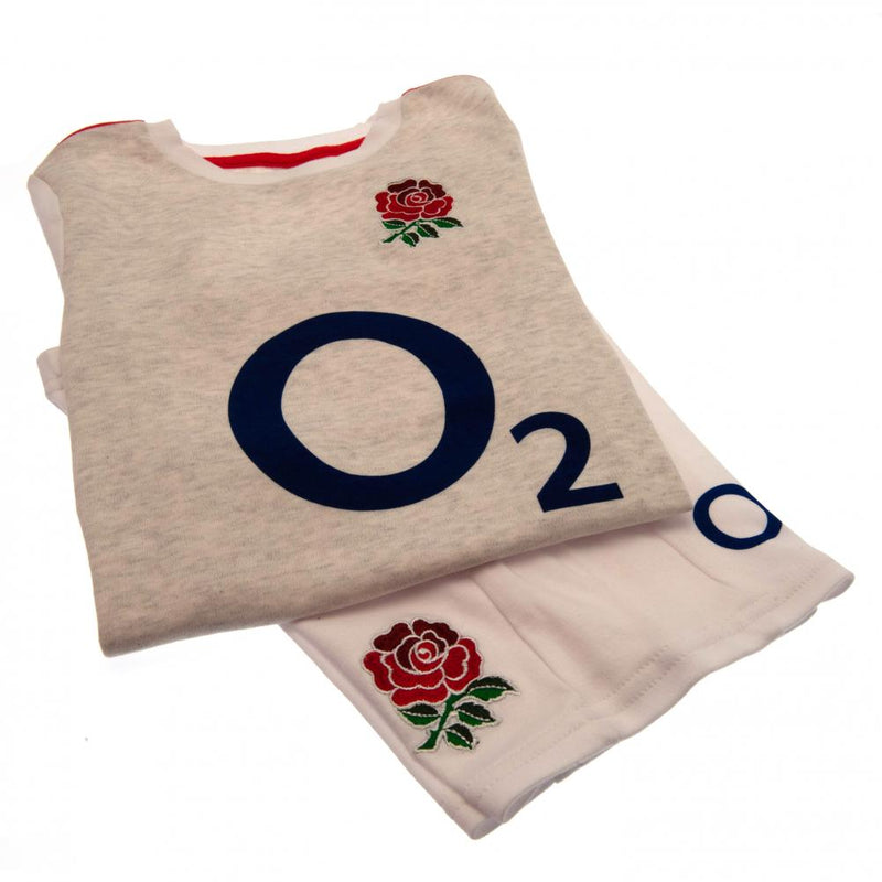 England RFU Shirt & Short Set 6/9 mths, close-up detail