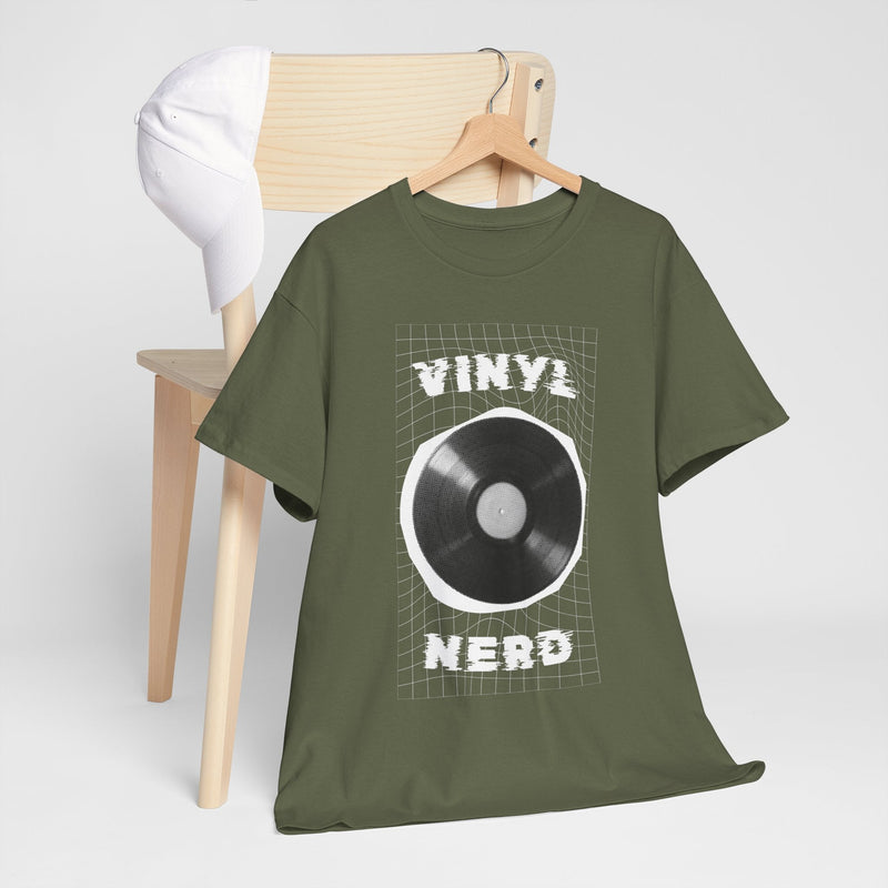 'Vinyl Nerd' Men's T-Shirt, size reference