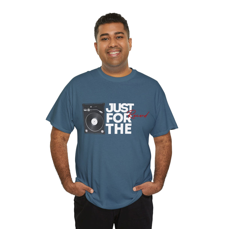 'Just for the Record' Men's Vinyl T-Shirt, showing reverse