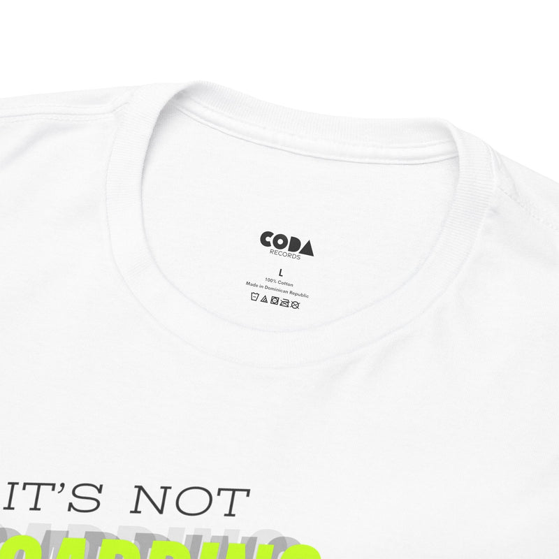 'It's Not Hoarding If It's Vinyl' Flouro Men's T-Shirt, rear view