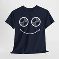 Vinyl Makes Me Happy Men's T-Shirt, close-up detail