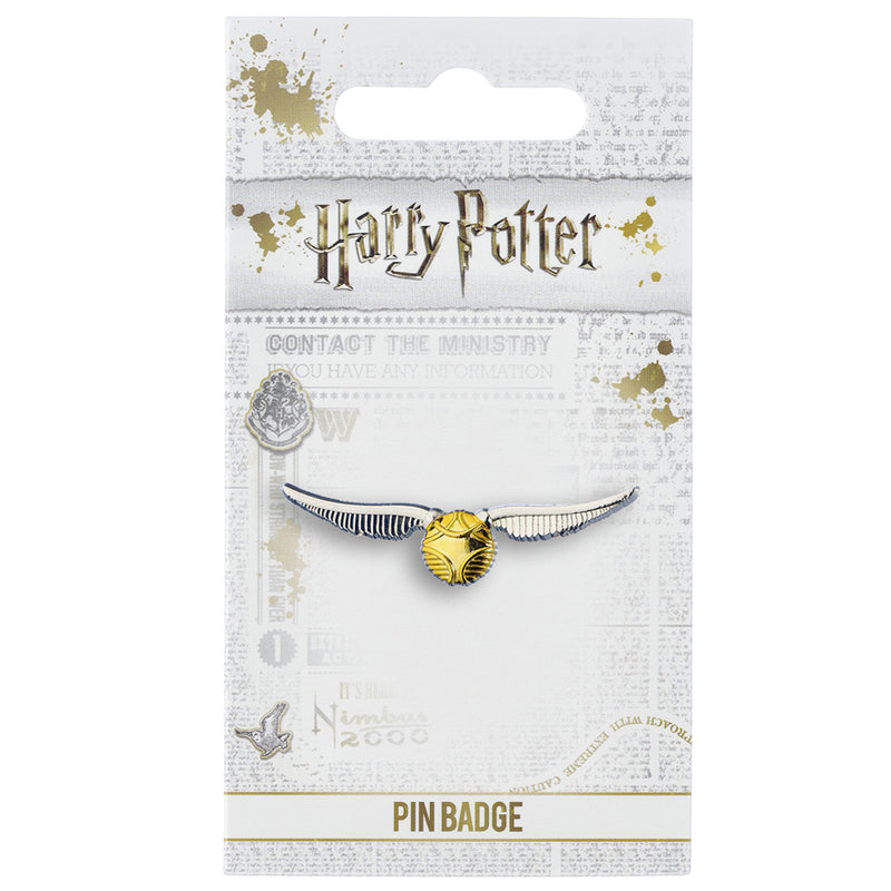 Harry Potter Golden Snitch Pin Badge, side angle