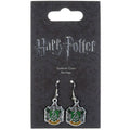 Harry Potter Silver Plated Slytherin Hook Earrings, alternate view