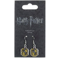 Harry Potter Silver Plated Hufflepuff Hook Earrings, alternate view