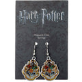 Harry Potter Silver Plated Hogwarts Crest Hook Earrings, alternate view