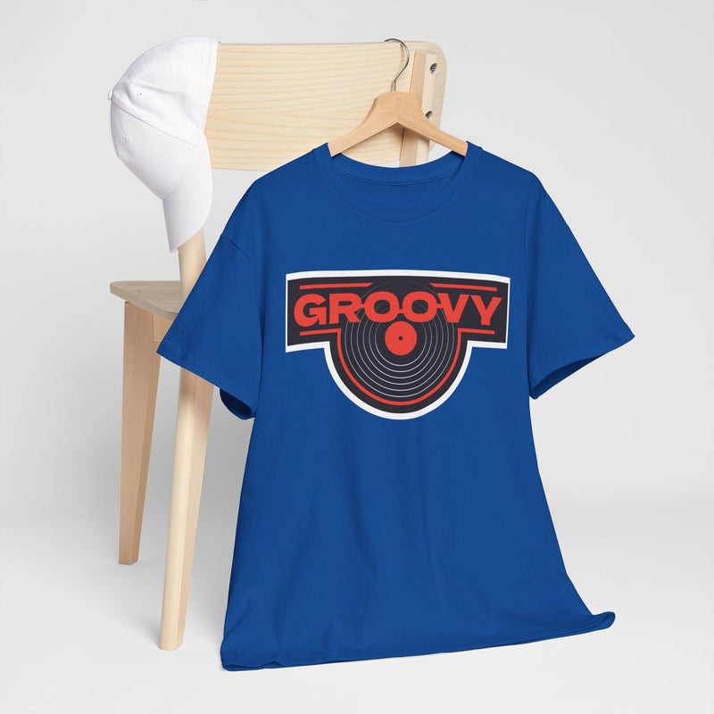 'Groovy' Men's T-Shirt, size reference