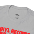 'Vinyl Records Are Groovy' Bold T-Shirt, showing reverse