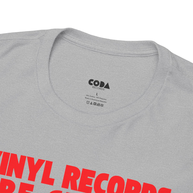 'Vinyl Records Are Groovy' Bold T-Shirt, showing reverse