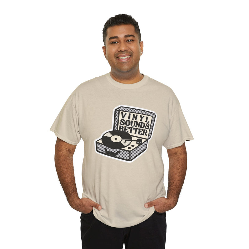 'Vinyl Sounds Better' T-Shirt, close-up detail
